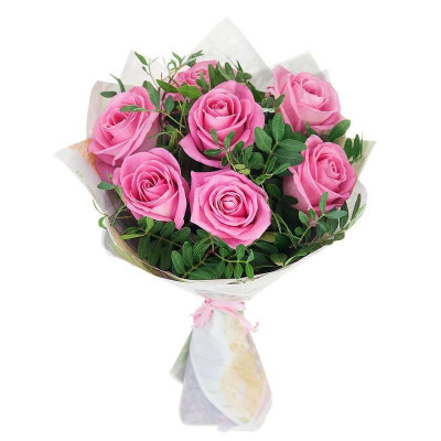 БУКЕТИ Букети Букет от розови рози 7Нюанса Розово